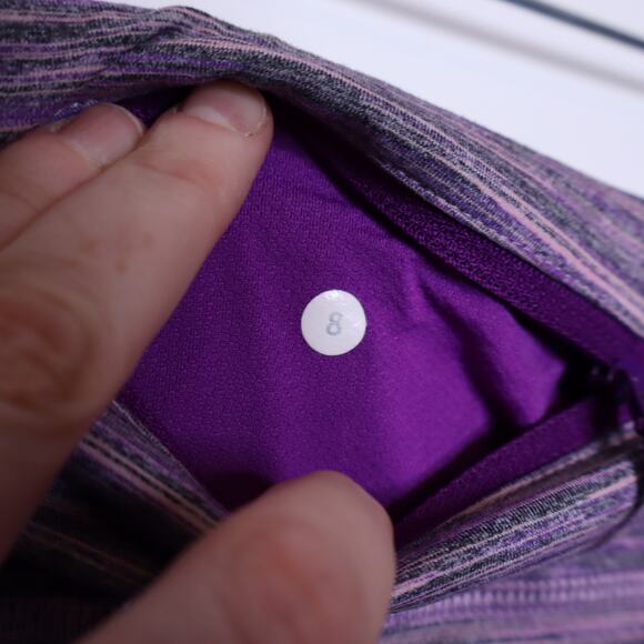 LULULEMON Speed Tight IV Space Dye Camo Violet Black Grape Active Women's 8 - Picture 9 of 9